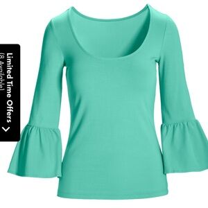 Boston Proper So Sexy Bell Sleeve Top XL Color Bermuda